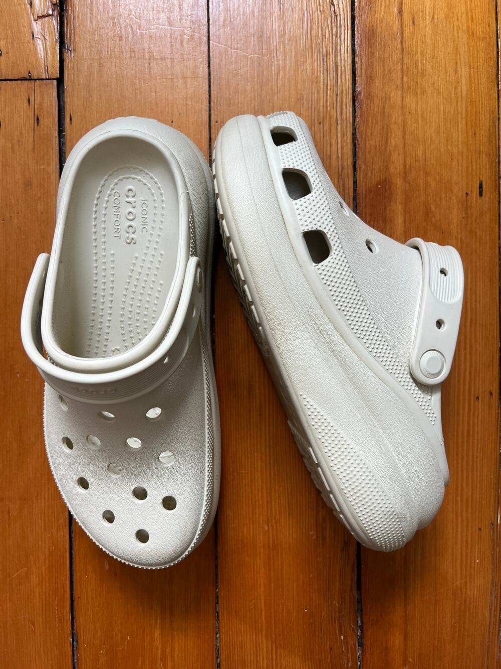 Crocs Crush Platform Clogs Beige Bone Color Women's 9 Men's 7